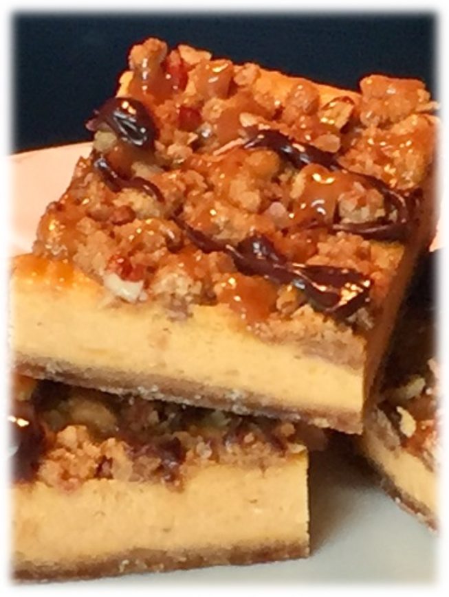 Sweet Potato Praline Cheesecake Bars - Gerald's Heavenly Desserts LLC